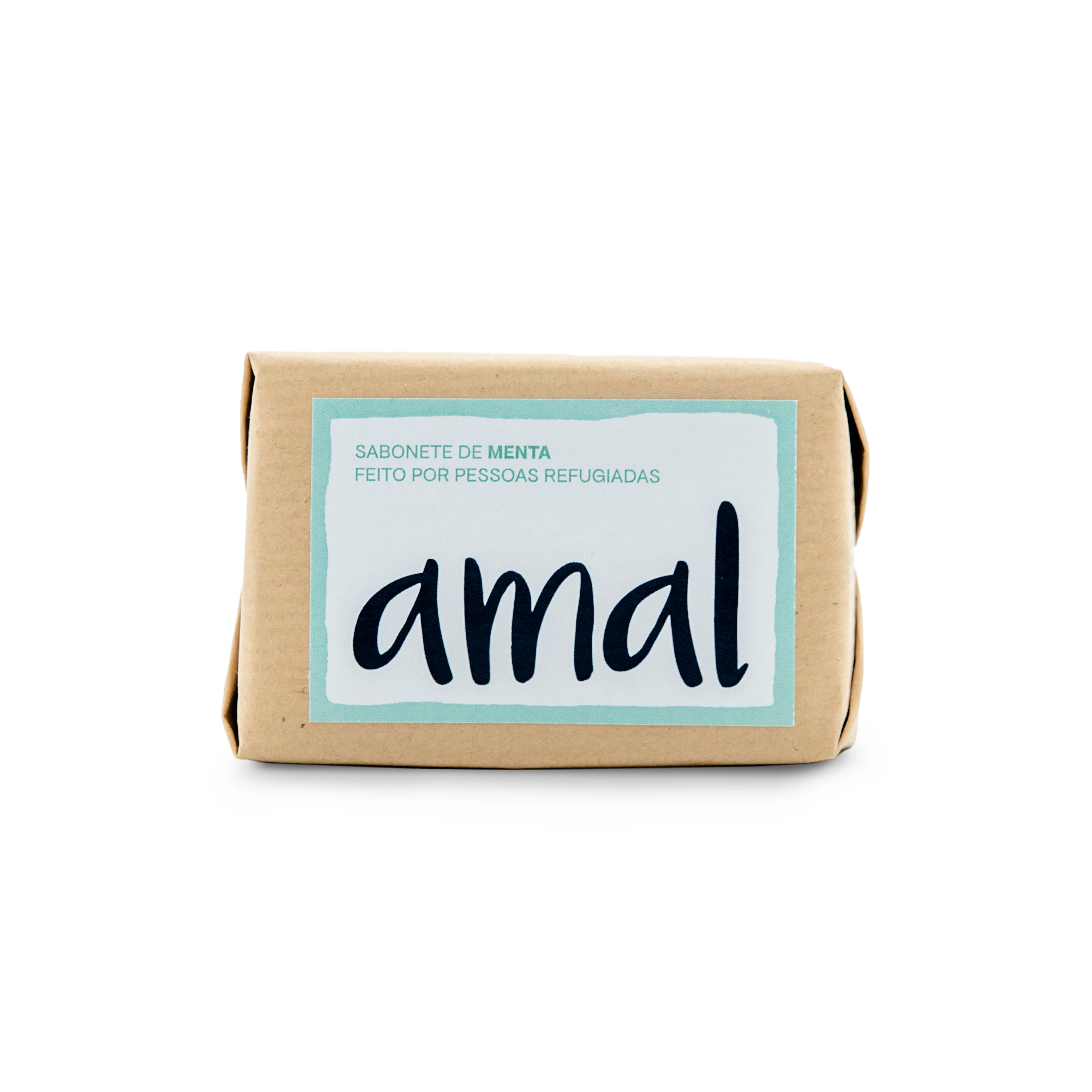 Sabonete de Menta da AMAL SOAP feito por pessoas refugiadas