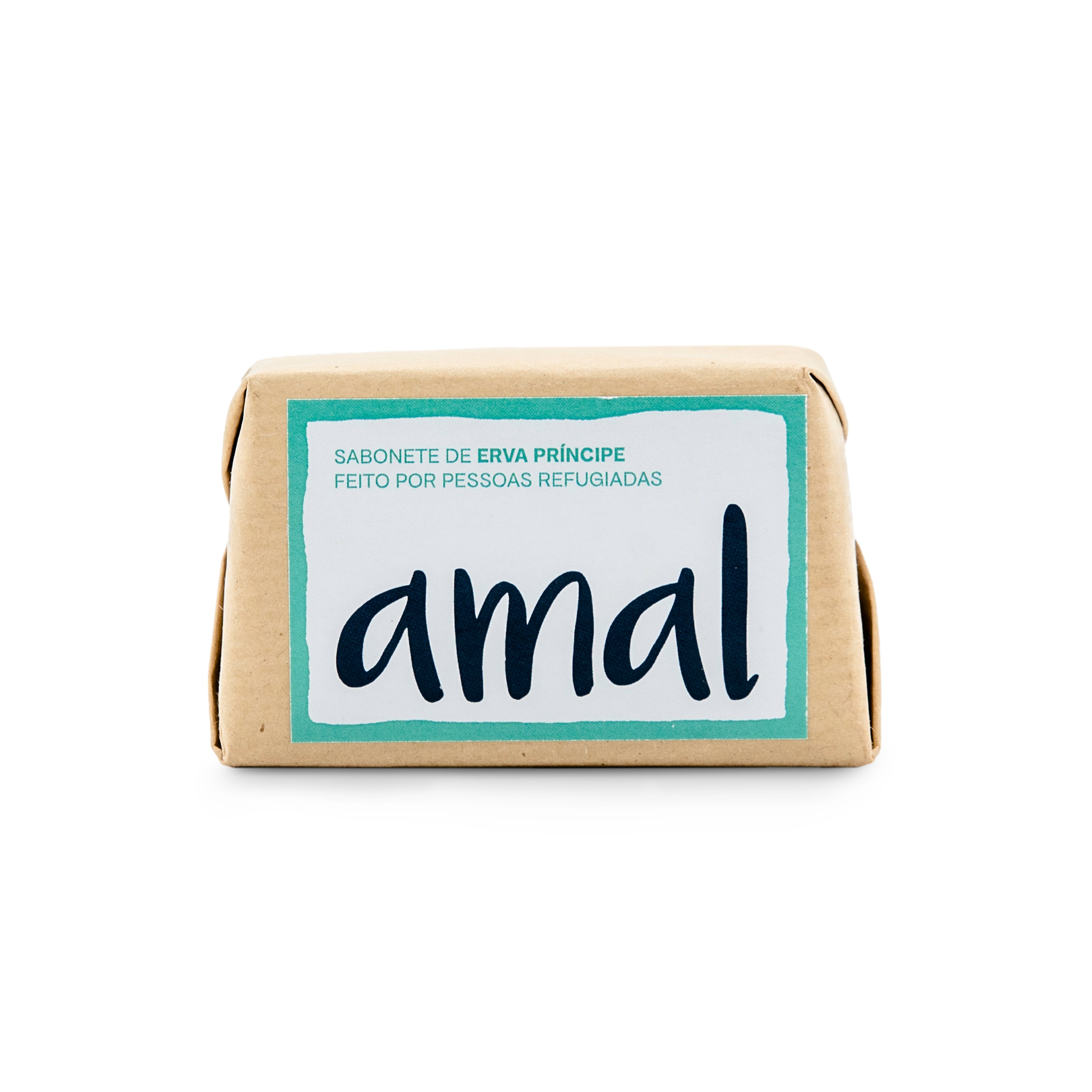 Sabonete de Erva Príncipe da AMAL SOAP feito por pessoas refugiadas